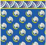 Dollhouse Miniature 1/2In Scale Wallpaper: Imari Fan, Blue